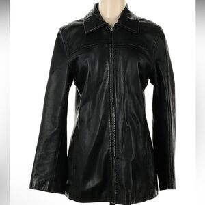 Coach black leather jacket